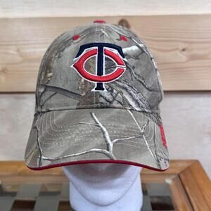 Minnesota Twins Hat Cap Strap Back Realtree Camo MLB Baseball Mens One Size